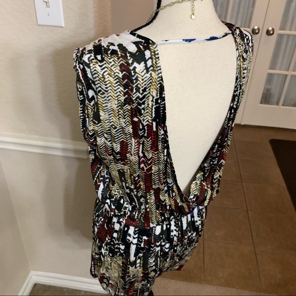 Daniel Rainn multi colored abstract print romper. - Picture 3 of 16